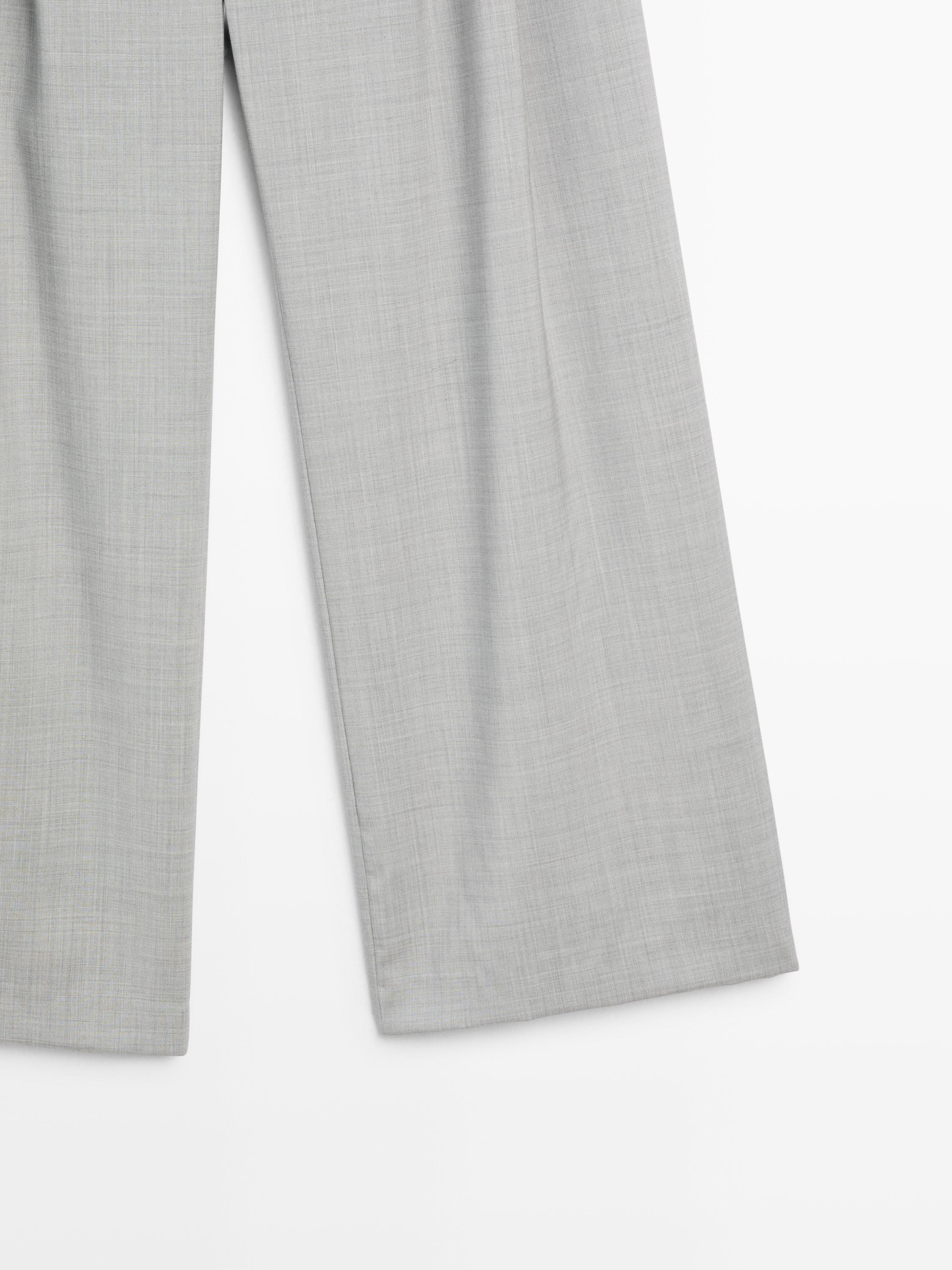 100% wool wide-leg trousers with darts - STUDIO